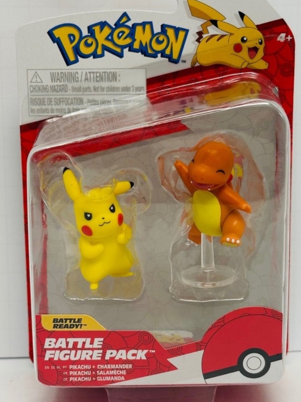 Jazwares Pokémon Battle Ready Figure Pack 2" Pikachu Charmander Starter NIB 2023